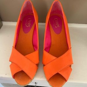Coral colored espadrilles